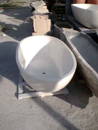 White stone bathtub for sale by buying agent in Bali in sourcing export indonesia.