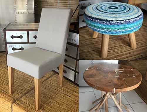 Sale and sourcing of custom stools and chairs by export agent Indonesia to Bali.