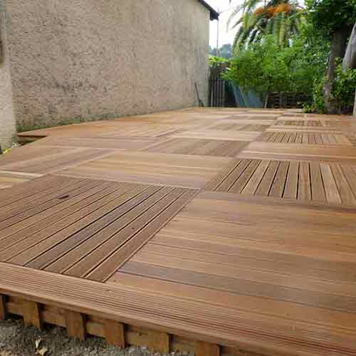 Terrace made of bangkirai deck on sale by buying agent for Indonesia export in sourcing Bali.