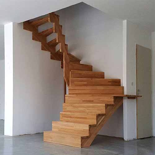 Three quarter staircase in teak wood by buying agent export Indonesia