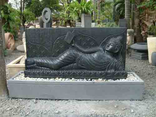 Big Buddha fountain lying on export by sourcing agent in Bali Indonesia.