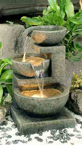 Fountains basins white stones for sale by agent sourcing in Bali Indonesia.