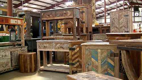 Various recycled wood furniture by sourcing agent in Bali export from Indonesia.