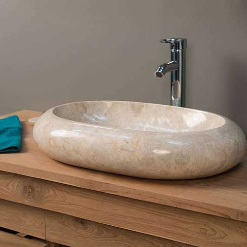 Oval marble sink for sale by sourcing agent in Bali for export Indonesia buying agent .