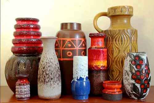 Divers poterie moderne indonésienne en vente à l'export pour grossistes par agent sourcing à Bali en Indonésie. 